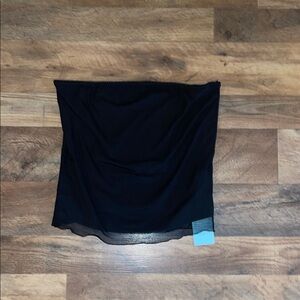 Wiholl Black Strapless tube top with mesh overlay Y2K size Large NWT